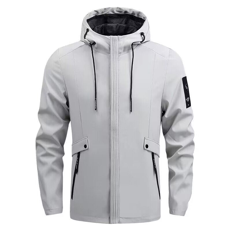 Herren Wasserdichte Softshelljacke mit Kapuze, winddicht und atmungsaktiv Drune