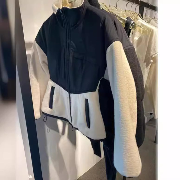 Damen modische Übergangsjacke mit hochgeschlossenem Kragen und praktischen Taschen Drune