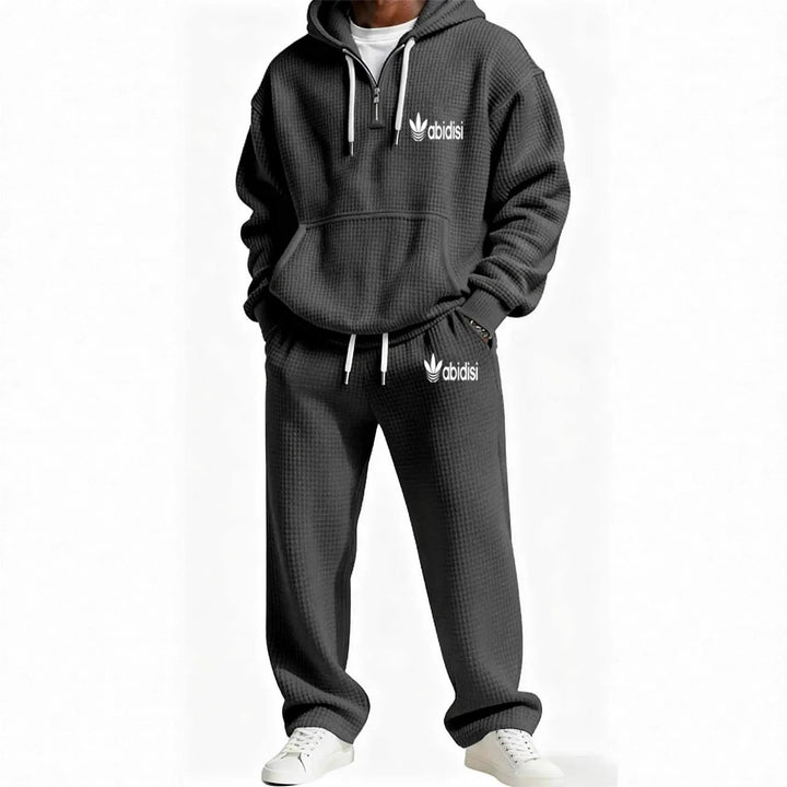 Herren Trendiger Kapuzenpullover mit praktischem Reißverschluss und bequemer Jogginghose Drune
