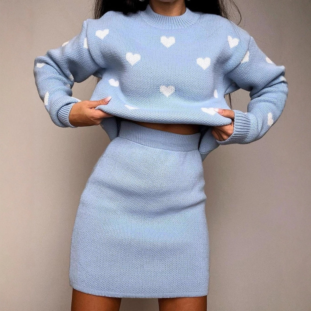 Damen Pullover mit Herzjacquard und lockerem Oversize-Schnitt Drune
