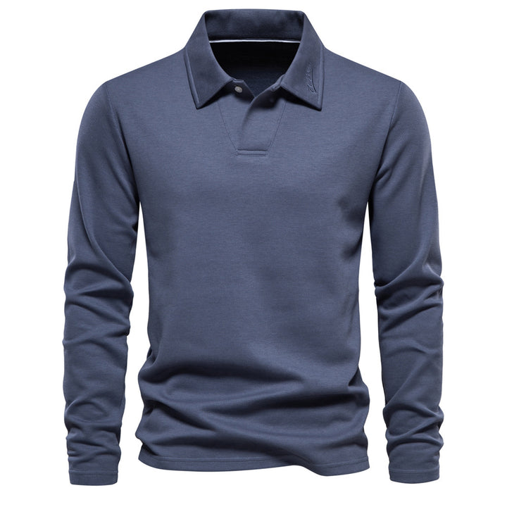 Herren Langarm Poloshirt mit intensivem Struktur-Design und klassischem Kragen Drune