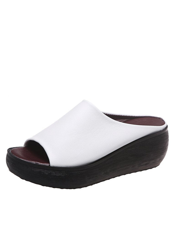 Damen Komfortable Plateau-Sandalen mit weichem Obermaterial und anatomischem Fußbett Drune
