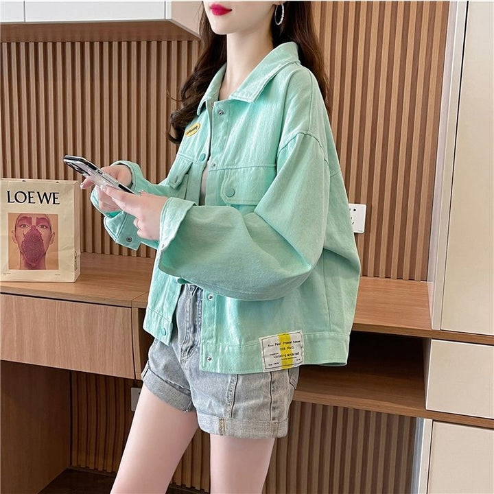 Damen modische Oversized-Jacke mit Druckknöpfen Drune