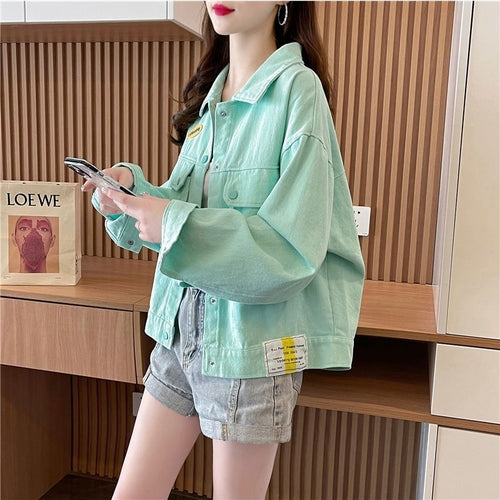 Damen modische Oversized-Jacke mit Druckknöpfen Drune