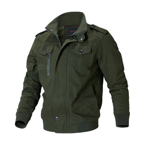 Herren nan robuste Canvas-Bomberjacke im Field-Stil mit Epauletten, verdeckter Druckknopfleiste und funktionalen Taschen Drune