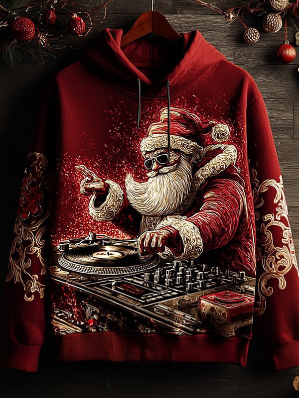 Damen Kreativer Kapuzenpullover mit Skelett- und Weihnachtsmotiv Drune
