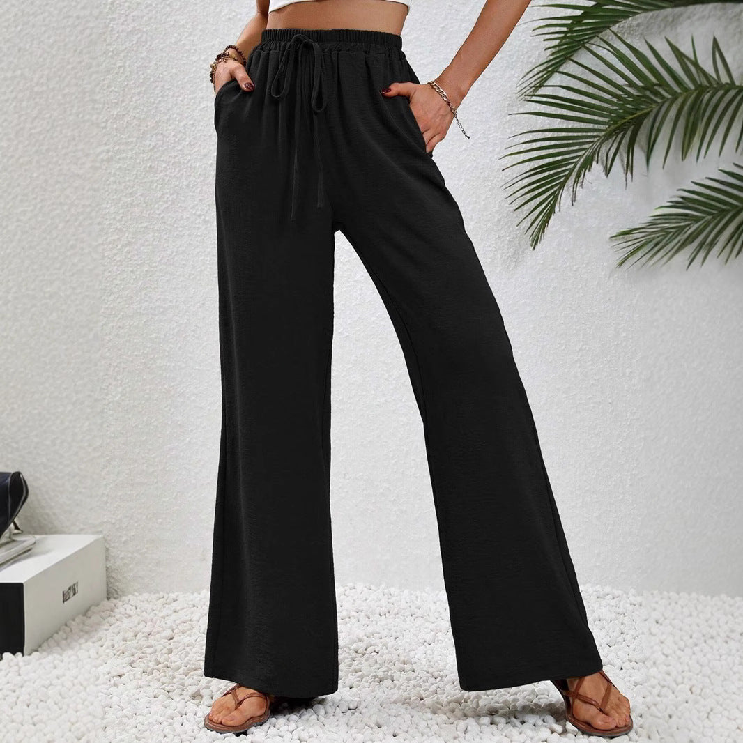 Damen Weite, bequeme Lounge-Hose mit verstellbarem Bund Drune
