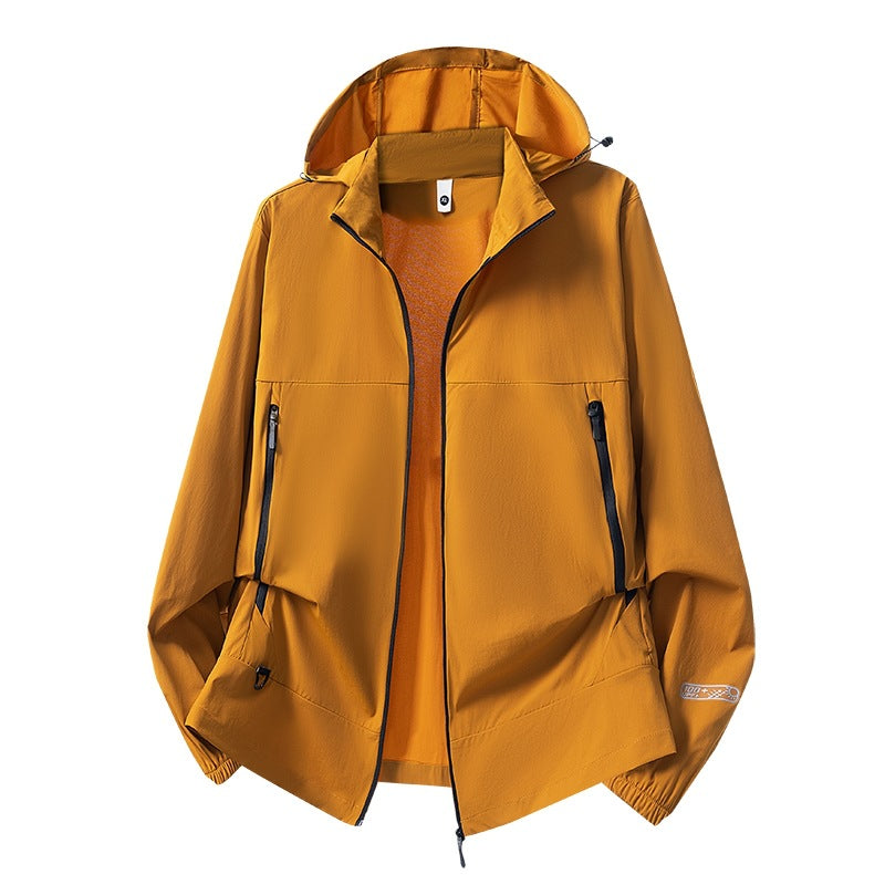Herren Leichte Softshell-Übergangsjacke mit Kapuze, wind- und wasserabweisender Hülle & verstellbarem Kordelsaum Drune