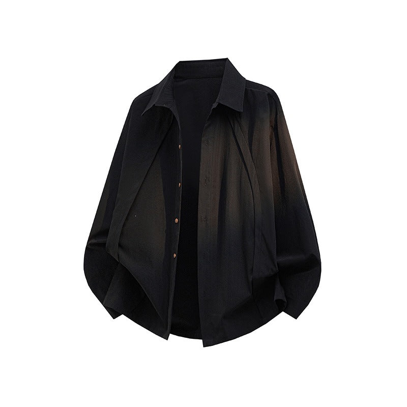 Herren Oversize-Hemdjacke aus leichtem Baumwollmix mit geradem Schnitt & Knopfleiste Drune