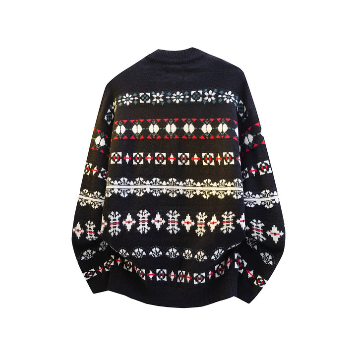 Damen Norwegermuster Strickcardigan mit Knopfleiste und Oversize-Schnitt Drune