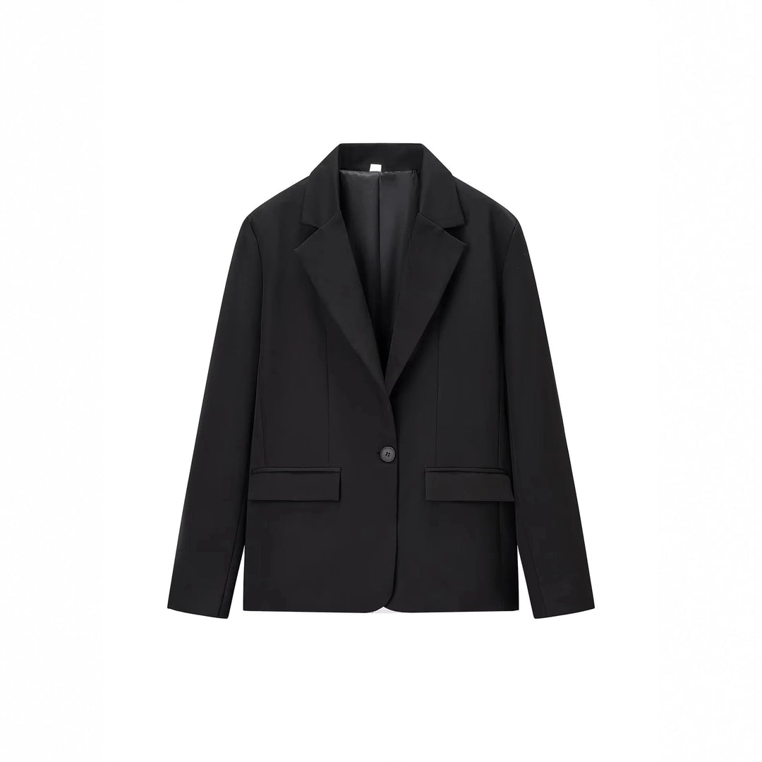 Damen nan elegantes zweiteiliges Tailored-Blazer- und Palazzo‑Hosen-Set mit weiten Bein und Pattentaschen Drune