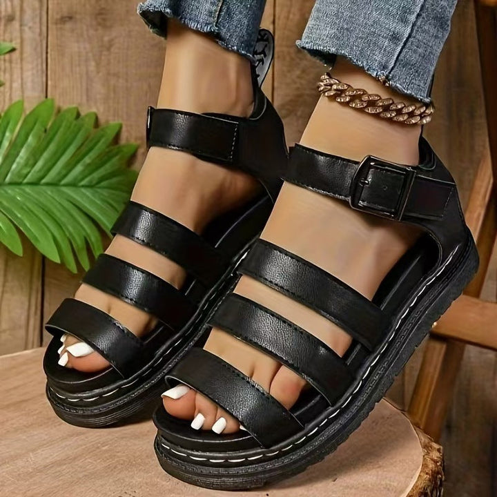 Damen Bequeme Sandalen mit verstellbarem Riemen Drune