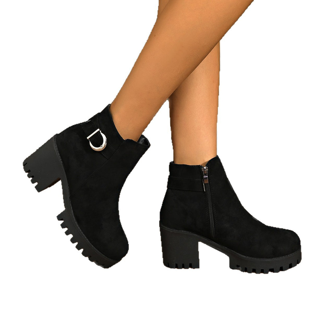 Damen Modische Kick-High Stiefeletten Drune