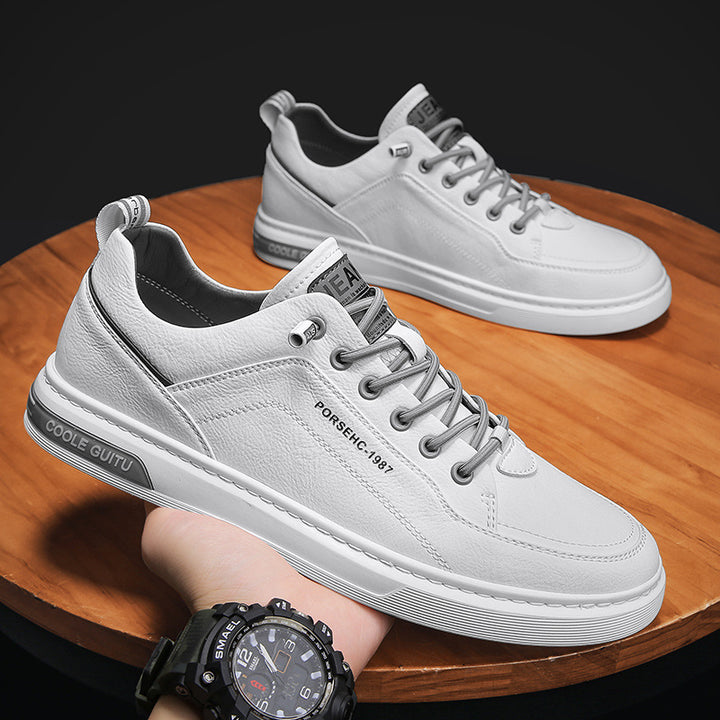 Herren elegante niedrige Leder-Sneaker mit Komfortfußbett und rutschfester Gummisohle Drune