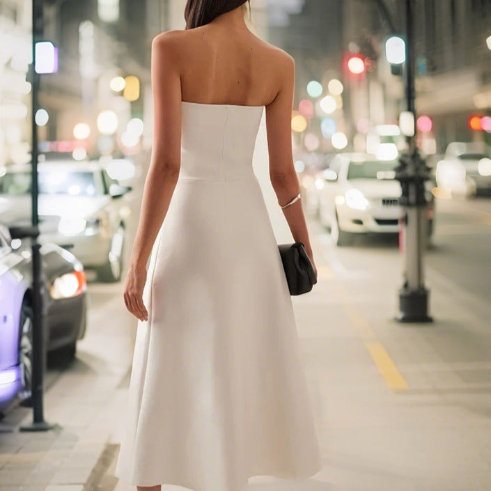 Damen elegantes Abendkleid mit raffinierten Rüschendetails Drune