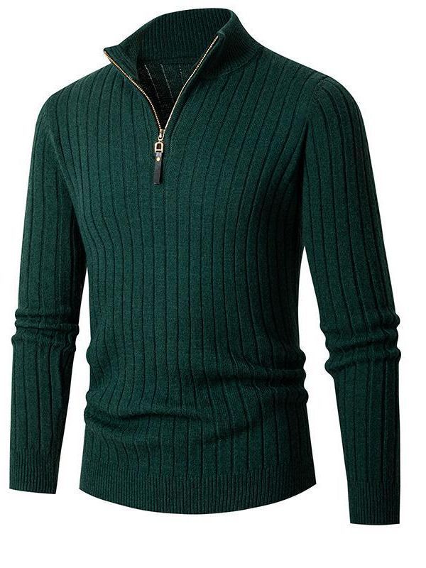 Herren Pullover mit Stehkragen und strukturiertem Rippdesign Drune