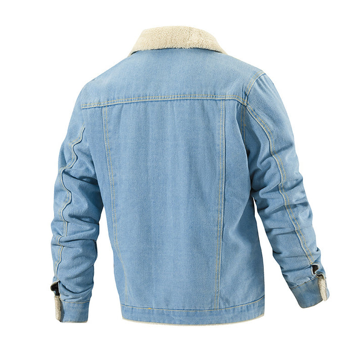 Herren Fleecegefütterte Jeansjacke Drune