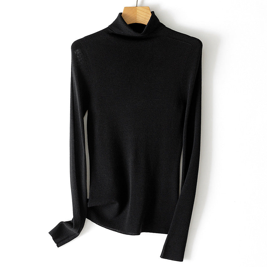 Damen Feiner Rollkragen-Feinstrickpullover mit schmaler Silhouette und elastischem Saum Drune