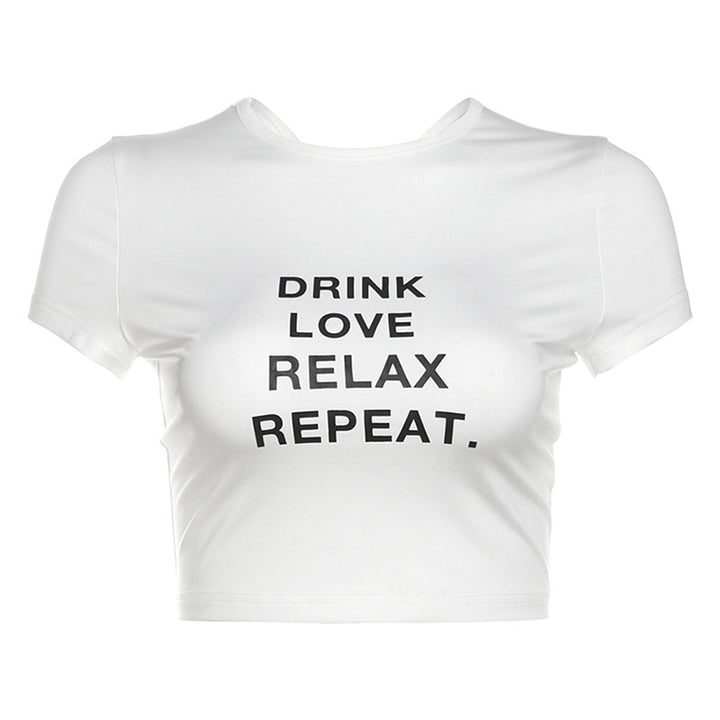 Damen cropped T-Shirt mit Motivdruck Drune