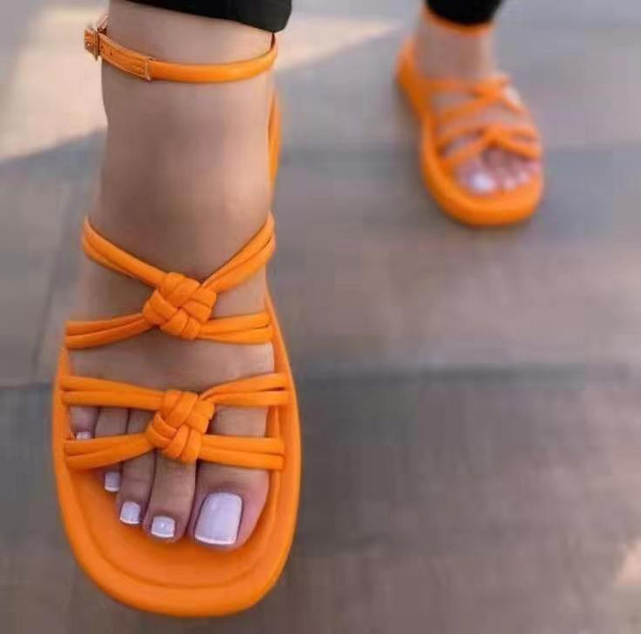 Damen Sandalen mit innovativem Knoten-Design und rutschfester Sohle Drune