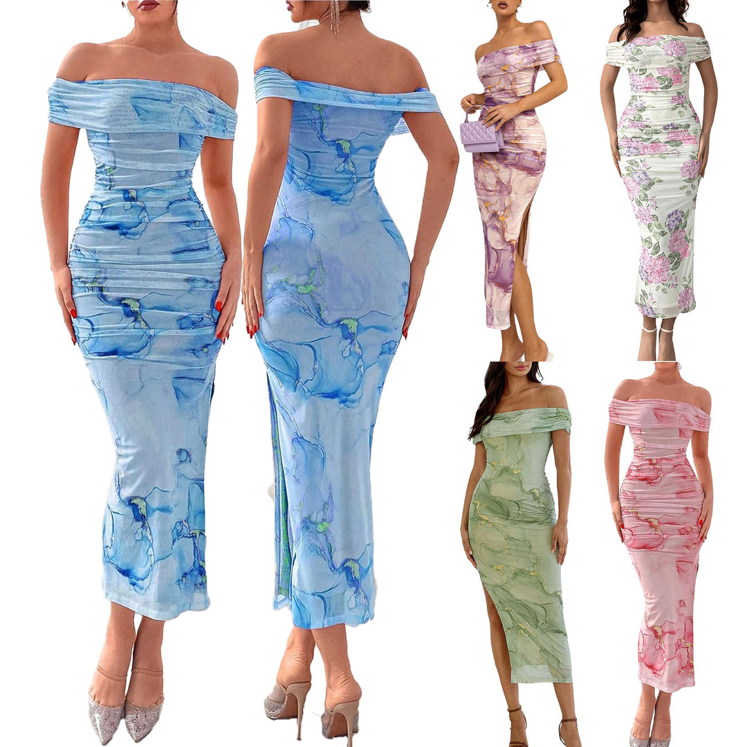 Damen Etuikleid mit romantischen Schulterträgern und floralem Design Drune
