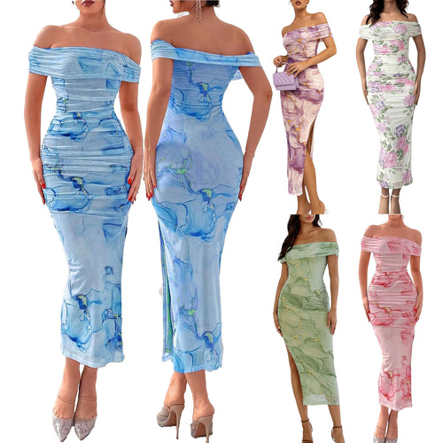 Damen Etuikleid mit romantischen Schulterträgern und floralem Design Drune