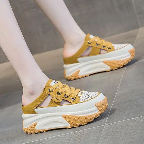 Damen Sportliche Sneaker mit offenen Fersen und rutschfester Sohle Drune