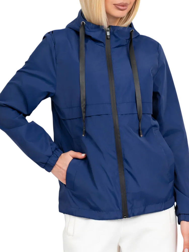 Damen Modische Übergangsjacke mit kapuze