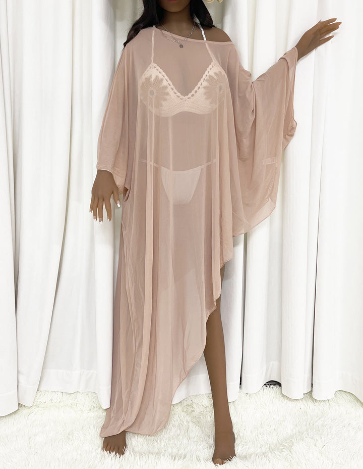 Damen transparenter Strandüberwurf mit fließendem Design Drune