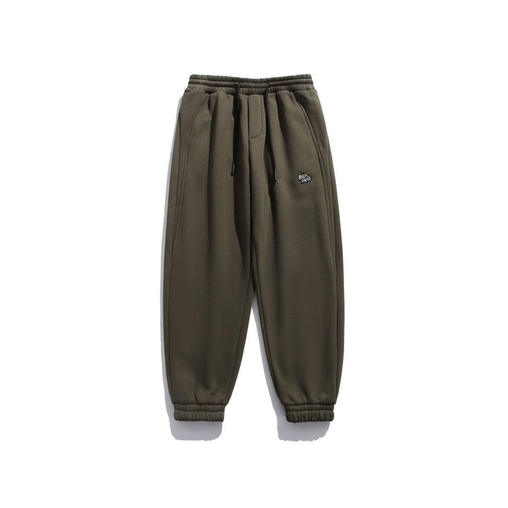 Unisex Locker geschnittene Fleece-Jogginghose mit Kordelzug, elastischem Saum und Eingrifftaschen Drune