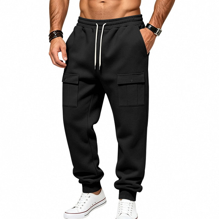Herren Cargo-Jogginghose mit elastischem Bund und aufgesetzten Klappentaschen Drune