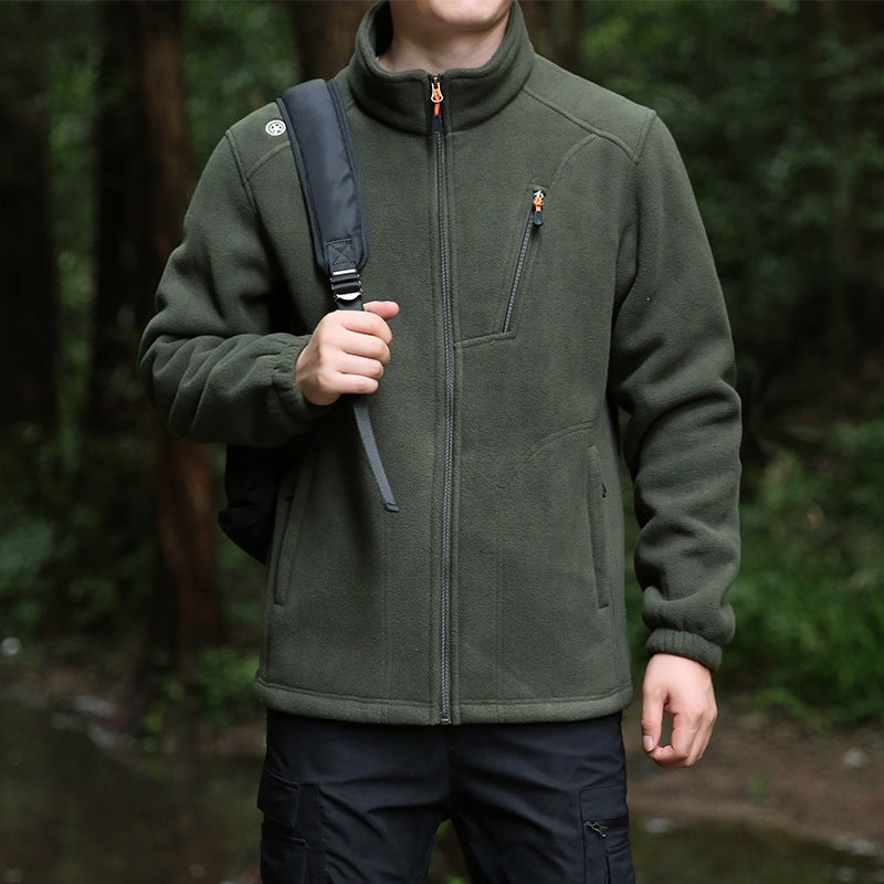 Herren Technische Fleecejacke mit Stehkragen, Brustreißverschluss & verstärkten Eingriffstaschen Drune