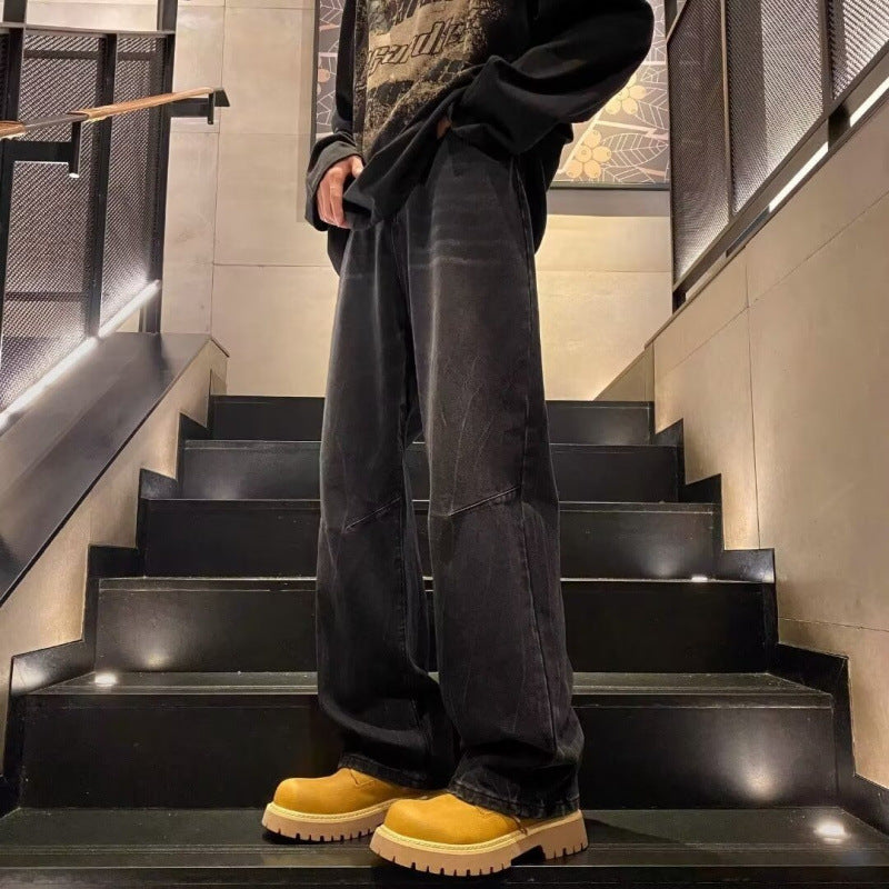 Herren Cargo-Jeans mit lässigem Schnitt und ausgefranstem Design Drune