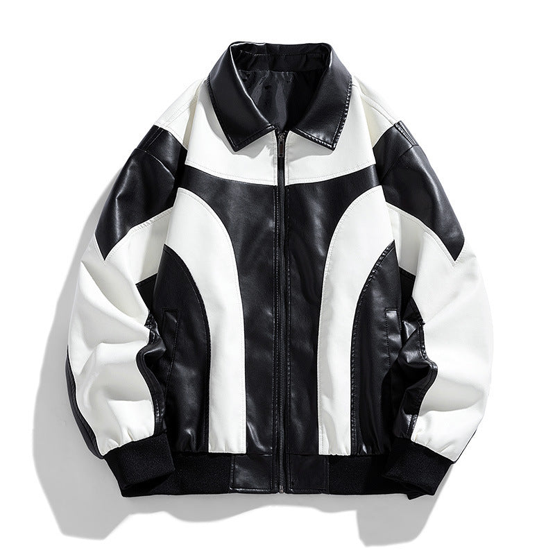 Herren Modische Bomberjacke mit Kontrastfarben Drune