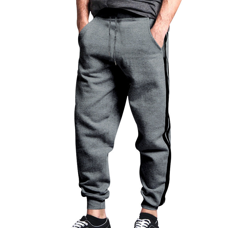 Herren bequeme Freizeit-Jogginghose mit seitlichen Streifen und elastischem Bund Drune