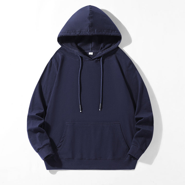 Unisex Oversize Kapuzenpullover aus schwerem Baumwollfleece mit Kängurutasche und verstellbarem Tunnelzug Drune