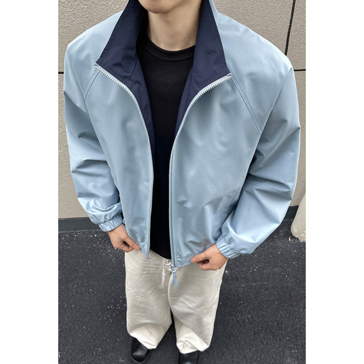 Herren Modische Übergangsjacke mit kontrastierendem Kragen Drune