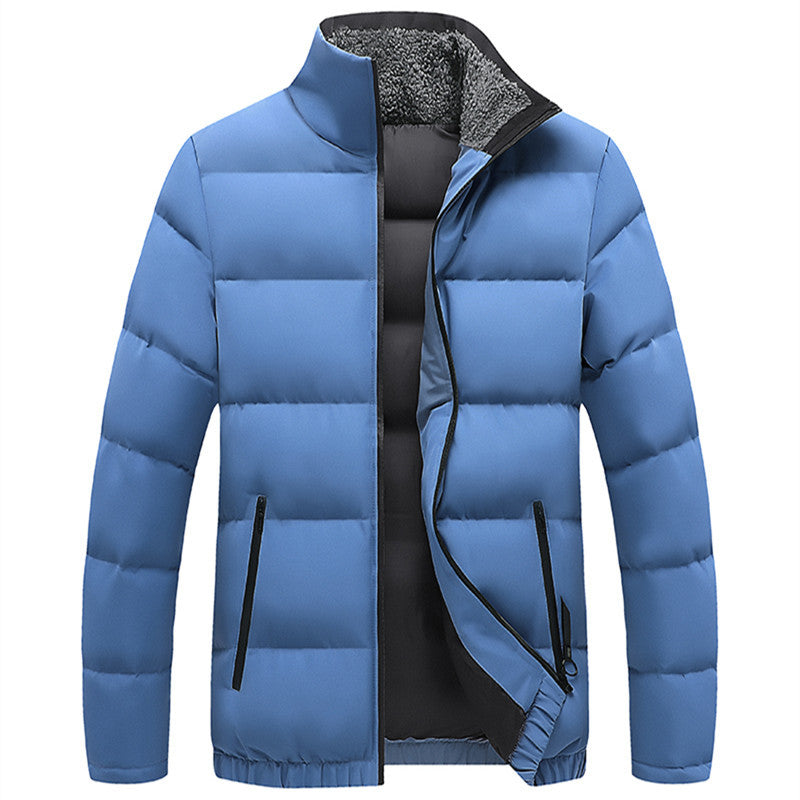 Herren Wattierte Steppjacke mit Sherpa-Innenkragen, winddichter Membran und Reißverschlusstaschen Drune
