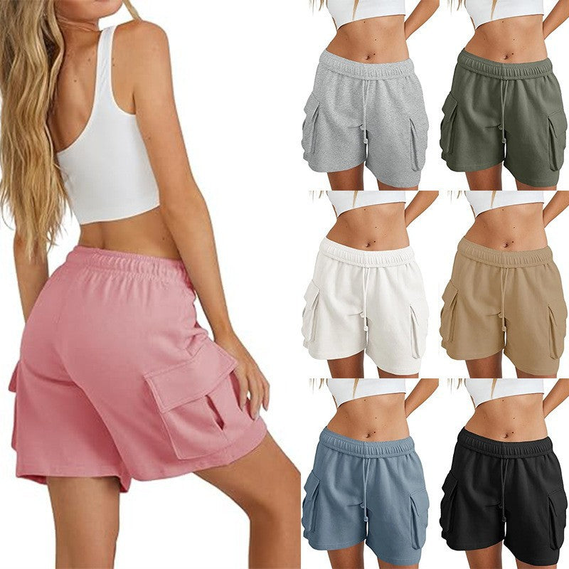 Damen lässige Freizeithose mit komfortablem Gummibund und praktischen Seitentaschen Drune