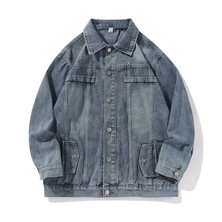 Herren lässige Denimjacke mit klassischen Details Drune