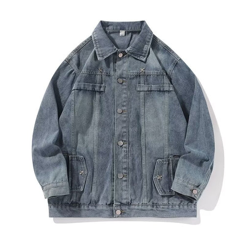 Herren lässige Denimjacke mit klassischen Details Drune