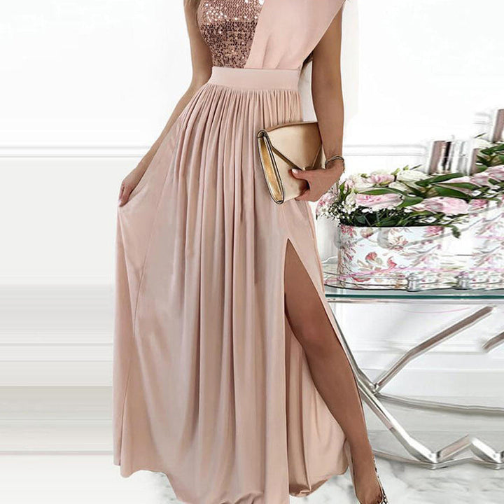 Damen Elegantes Abendkleid mit schimmerndem Oberteil und voluminösem Rock Drune
