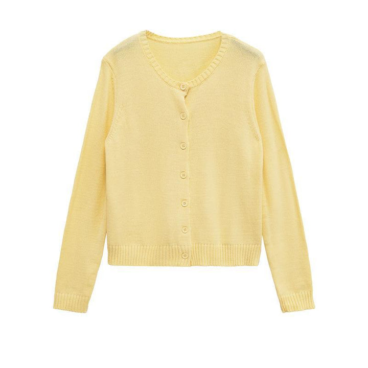 Damen leichte Strickjacke mit schlichten Knöpfen und eleganter Passform Drune
