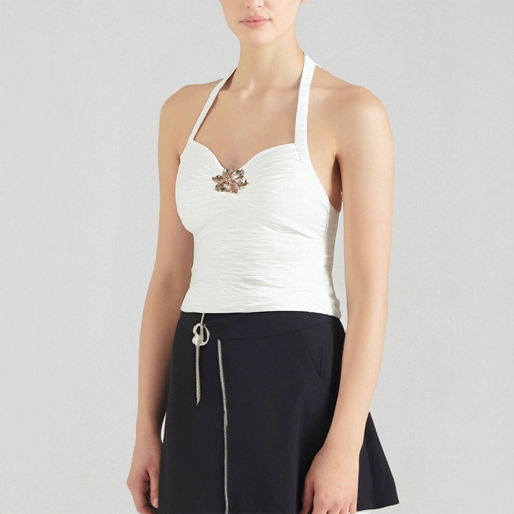 Damen Elegantes Trägertop mit floralem Design Drune
