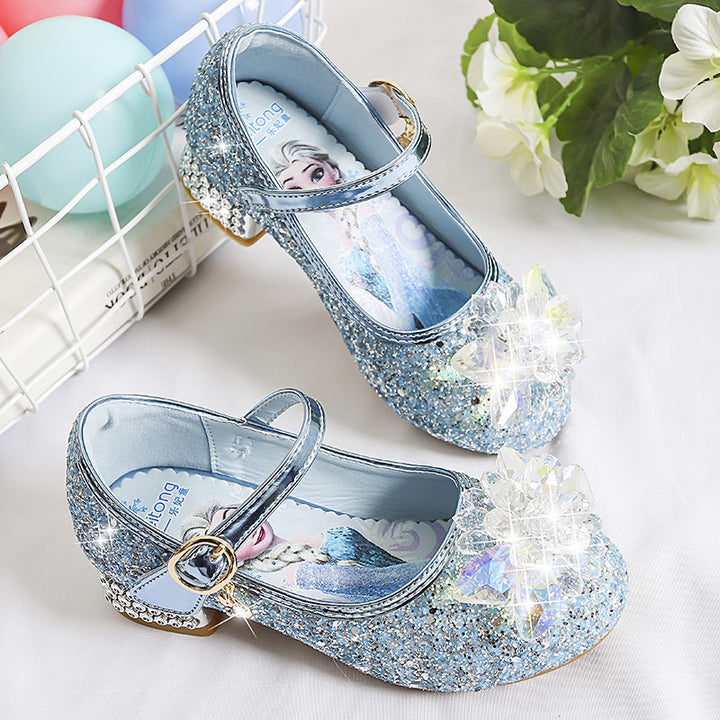 Mädchen Glitzernde Mary Jane Schuhe mit funkelnden Blumenapplikationen Drune