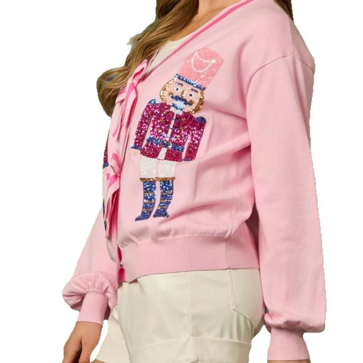 Damen Strickjacke mit funkelnden Details und raffinierten Schleifen Drune