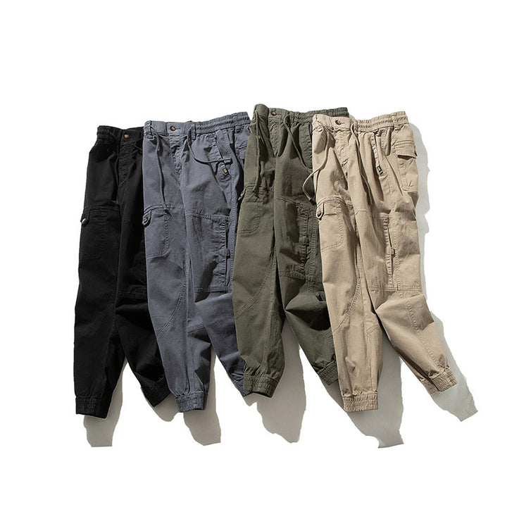 Herren Moderner Utility-Jogger mit elastischem Komfortbund, Kniepaneelen und Cargotasche Drune