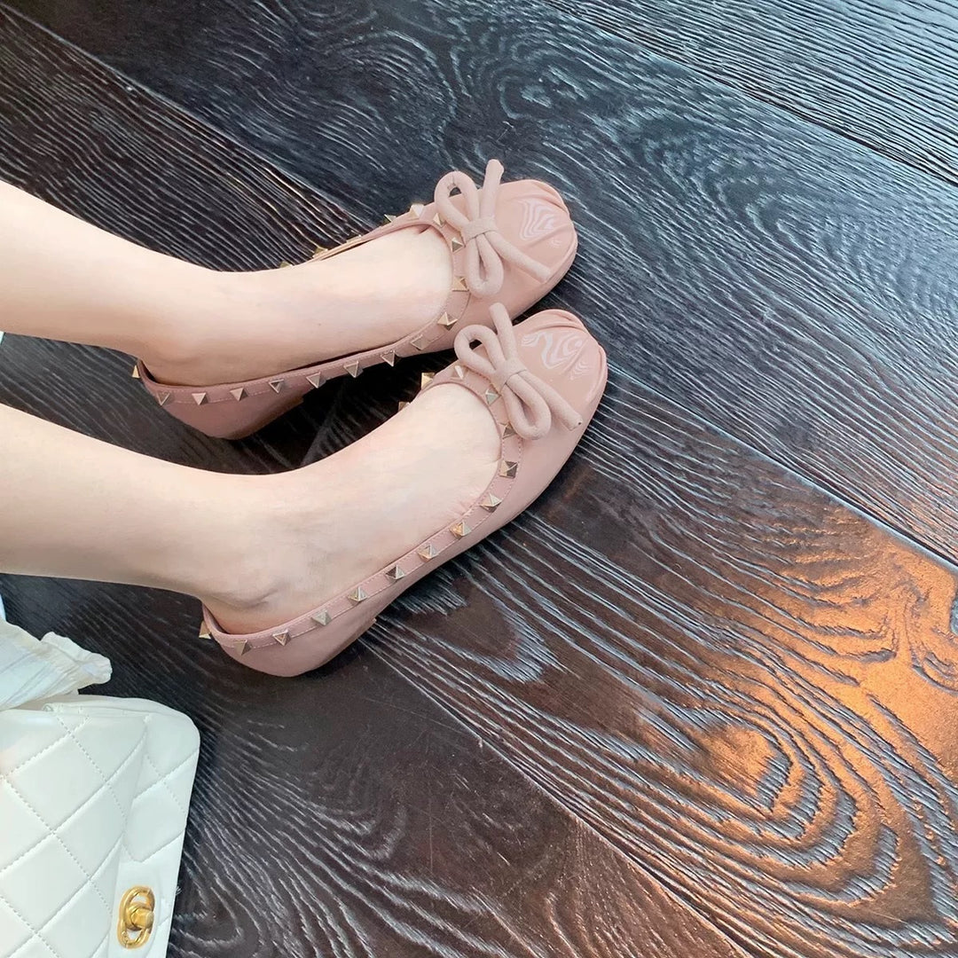 Damen Ballerinas mit modischen Riemchen und verspielten Schleifenakzenten Drune