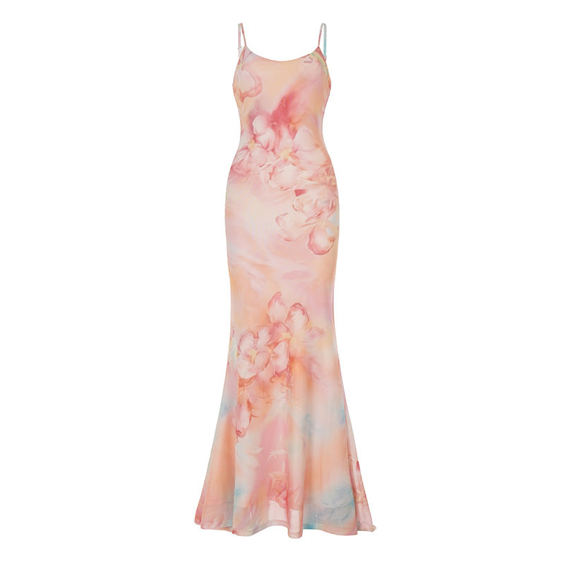 Damen Maxikleid mit floralen Akzenten und raffiniertem Schnitt Drune