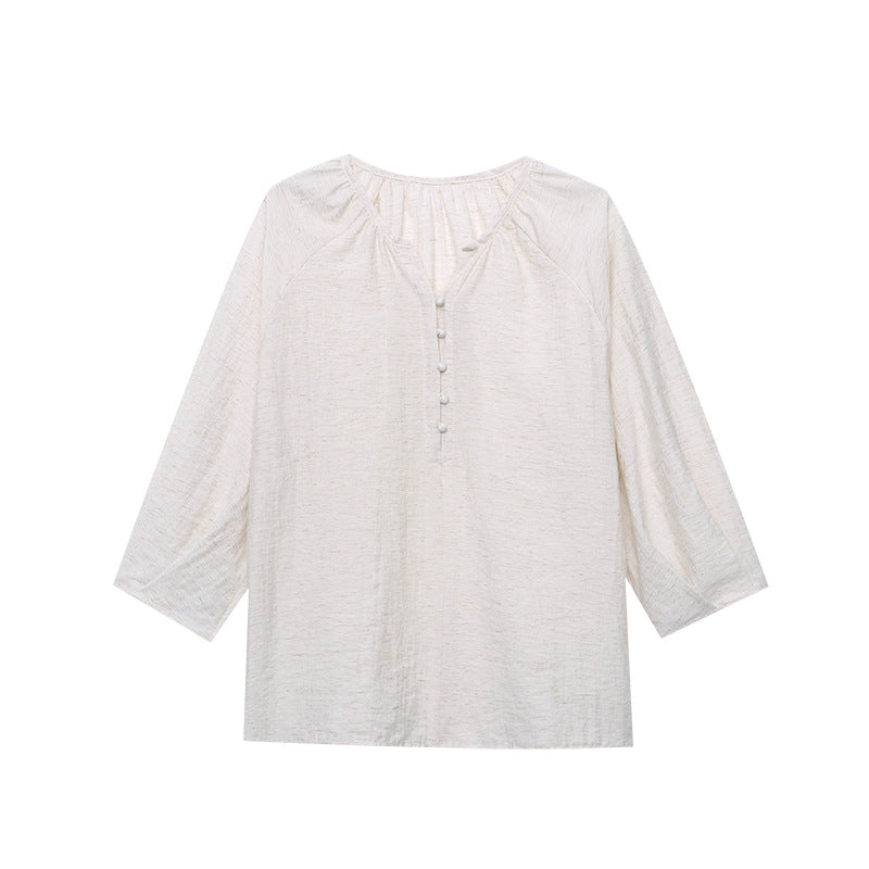 Damen lässige Bluse mit Knopfdetails und legerem Schnitt Drune